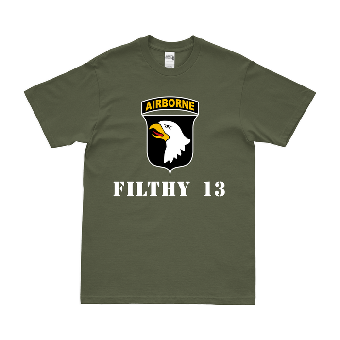Filthy Thirteen 101st Airborne WW2 Legacy T-Shirt Tactically Acquired Military Green Small 