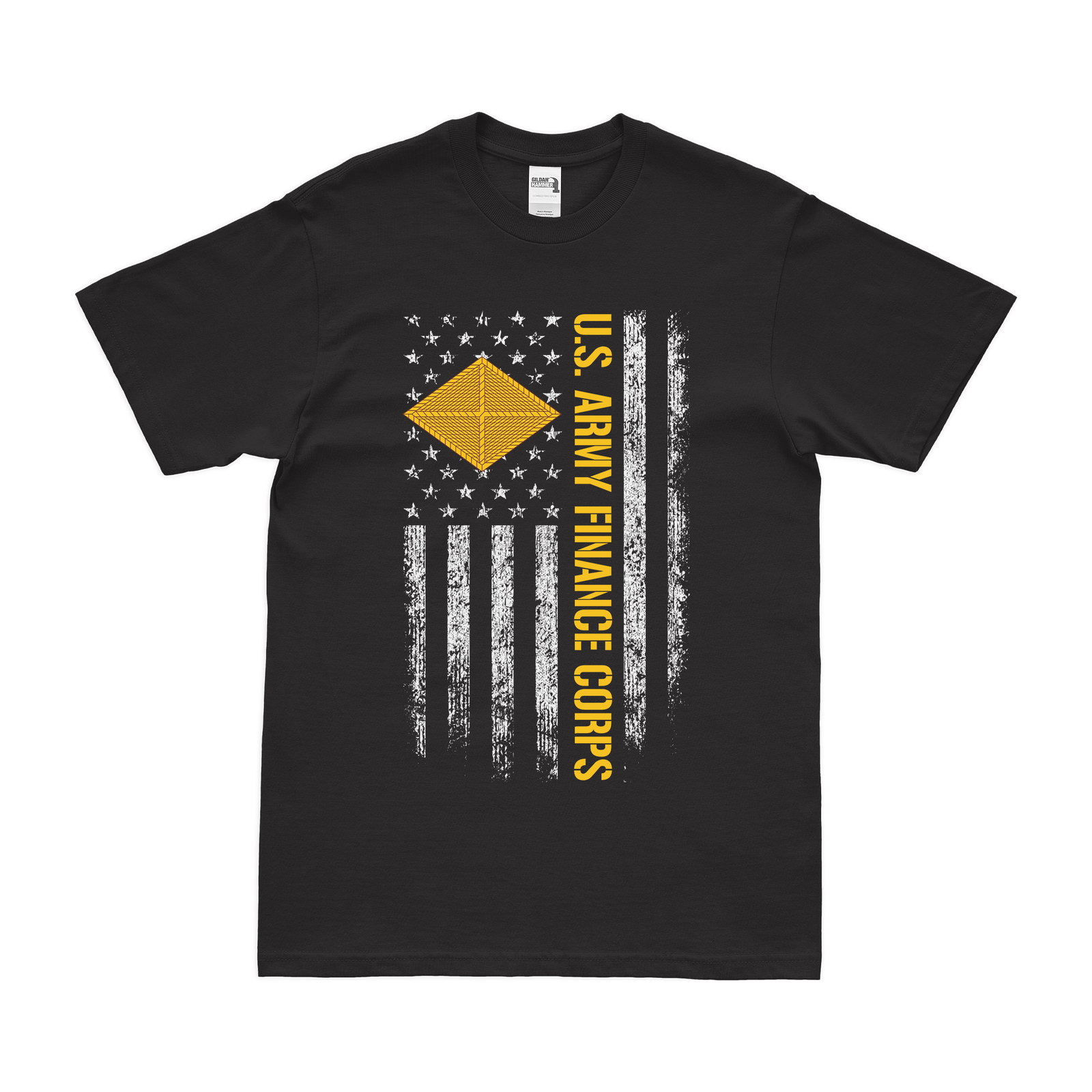 U.S. Army Finance Corps American Flag T-Shirt Tactically Acquired Black Small 