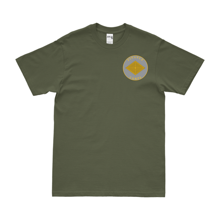 U.S. Army Finance Corps Left Chest Plaque T-Shirt Tactically Acquired Military Green Small 