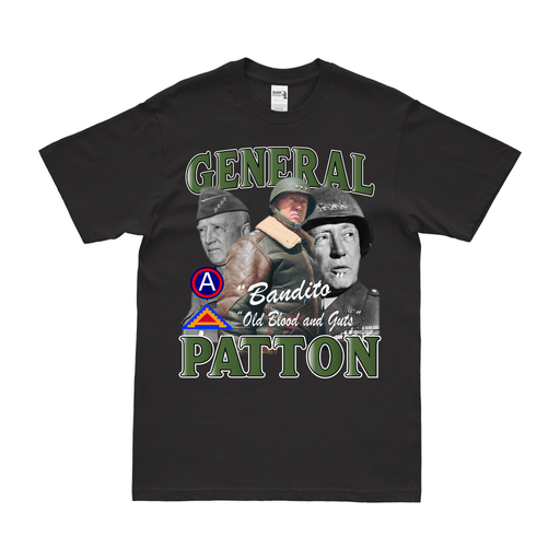 General George S. Patton U.S. Army WWII Legacy T-Shirt Tactically Acquired Black Small 