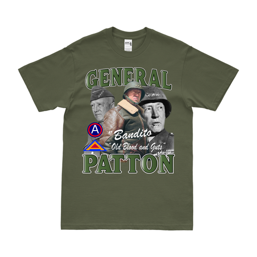 General George S. Patton U.S. Army WWII Legacy T-Shirt Tactically Acquired Military Green Small 