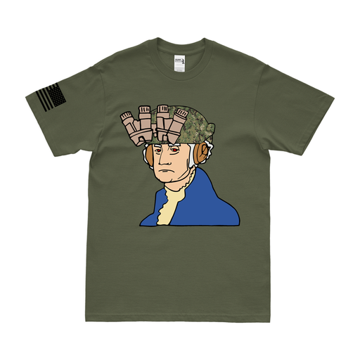 Tactical George Washington T-Shirt Tactically Acquired Military Green Small AOR-2