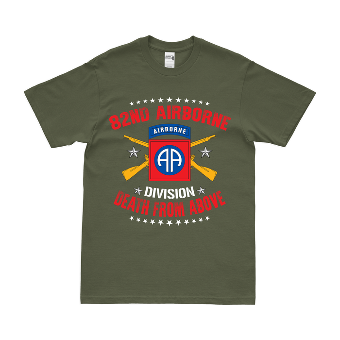 82nd Airborne Division Graphic Moto T-Shirt Tactically Acquired Military Green Small 