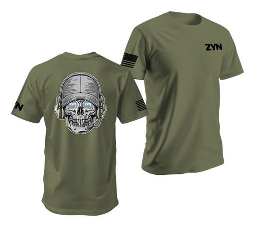 Zyn Grey Man Skull T-Shirt Tactically Acquired   