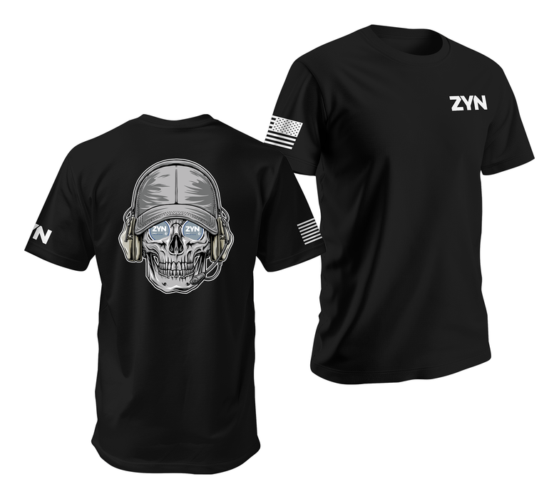 Zyn Grey Man Skull T-Shirt Tactically Acquired   