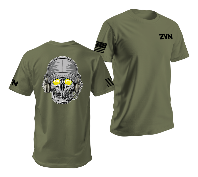 Zyn Grey Man Skull T-Shirt Tactically Acquired   