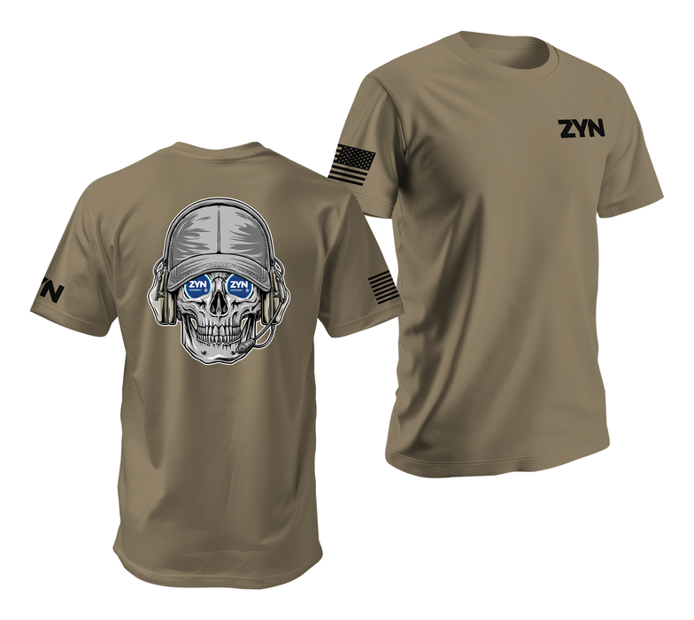 Zyn Grey Man Skull T-Shirt Tactically Acquired   