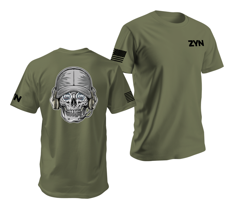 Zyn Grey Man Skull T-Shirt Tactically Acquired   