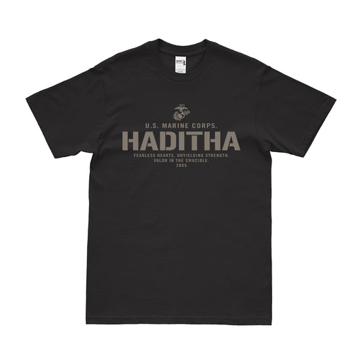 Battle of Haditha 2005 Operation Iraqi Freedom USMC T-Shirt Tactically Acquired Black Small 