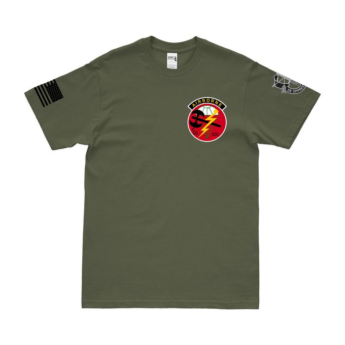 U.S. Army SF Hatchet Force CCC Vietnam Left Chest T-Shirt Tactically Acquired Military Green Small 