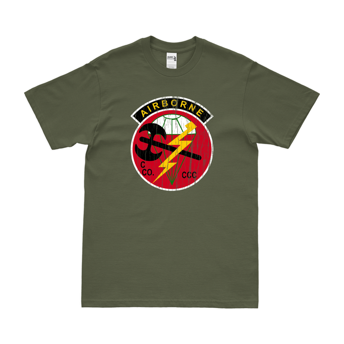 Distressed U.S. Army Hatchet Force Special Forces Vietnam T-Shirt Tactically Acquired Small Military Green 