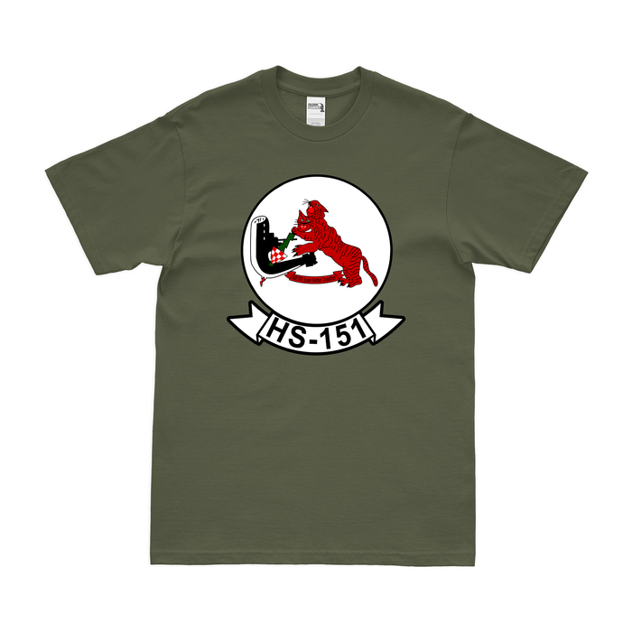 Helicopter Anti-Submarine Squadron 151 (HS-151) T-Shirt Tactically Acquired Military Green Clean Small