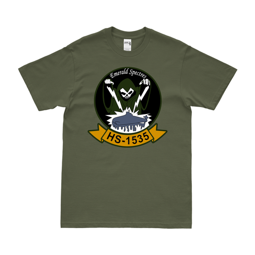 Helicopter Anti-Submarine Squadron 1535 (HS-1535) T-Shirt Tactically Acquired Military Green Clean Small