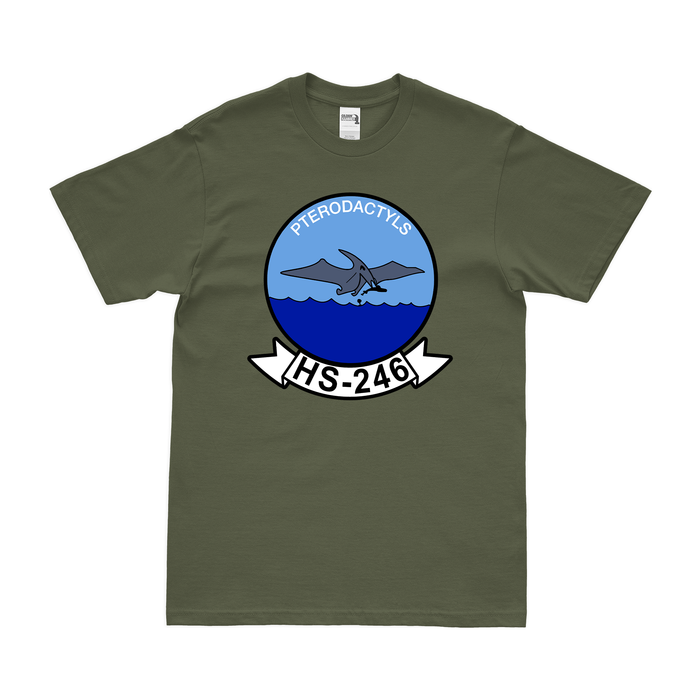 Helicopter Anti-Submarine Squadron 246 (HS-246) T-Shirt Tactically Acquired Military Green Clean Small