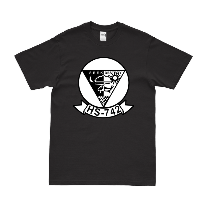 Helicopter Anti-Submarine Squadron 742 (HS-742) T-Shirt Tactically Acquired Black Clean Small