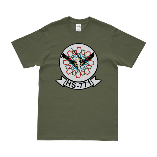 Helicopter Anti-Submarine Squadron 771 (HS-771) T-Shirt Tactically Acquired Military Green Clean Small