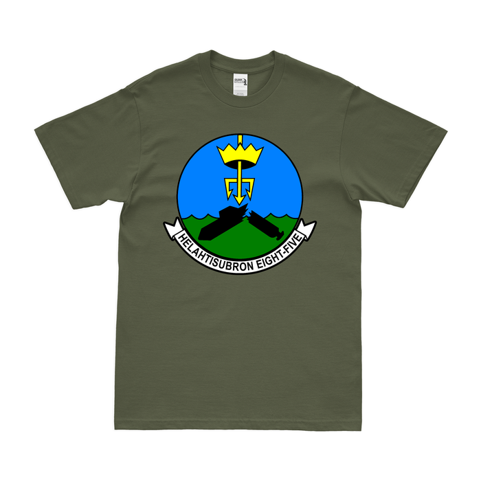 Helicopter Anti-Submarine Squadron 85 (HS-85) T-Shirt Tactically Acquired Military Green Clean Small