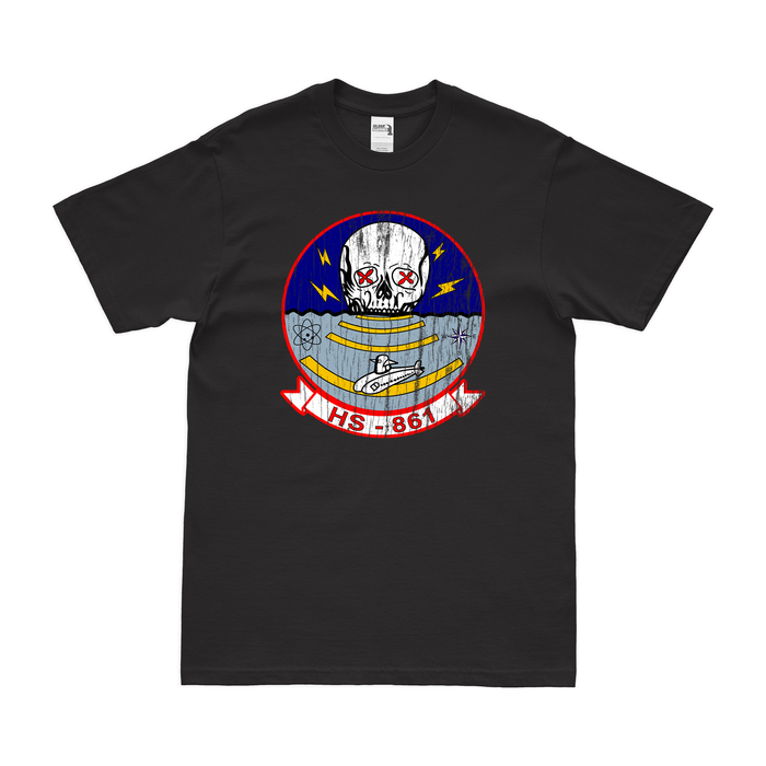 Helicopter Anti-Submarine Squadron 861 (HS-861) T-Shirt Tactically Acquired Black Distressed Small