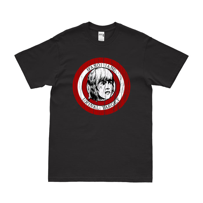 Distressed Hanoi Jane Urinal Target T-Shirt Tactically Acquired Small Black 