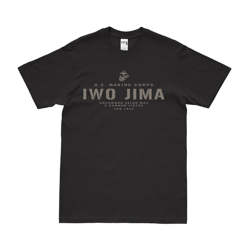 USMC Battle of Iwo Jima 1945 World War II Legacy T-Shirt Tactically Acquired Small Black 