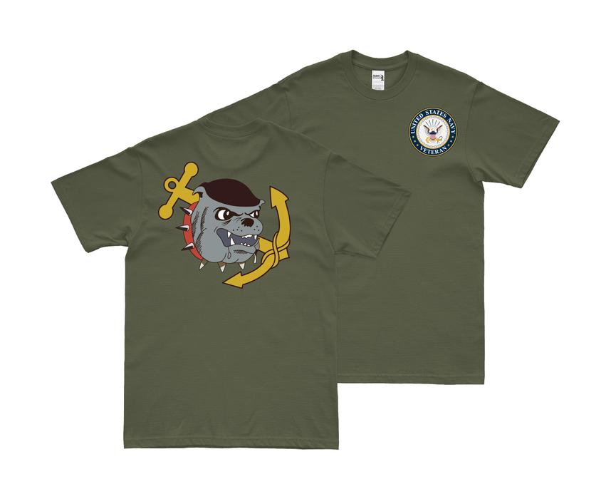 Double-Sided USS Belleau Wood (CVL-24) Veteran T-Shirt Tactically Acquired Small Military Green 