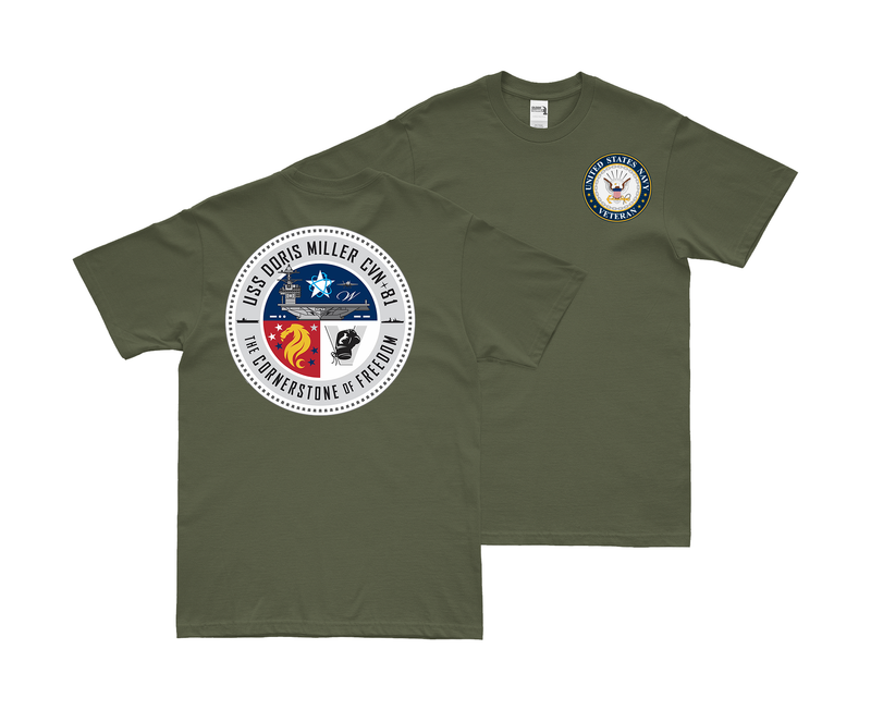 Double-Sided USS Doris Miller (CVN-81) Veteran T-Shirt
