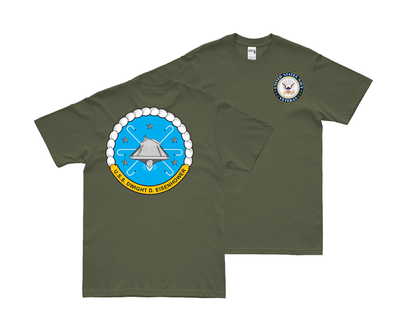 Double-Sided USS Dwight D. Eisenhower (CVN-69) Veteran T-Shirt