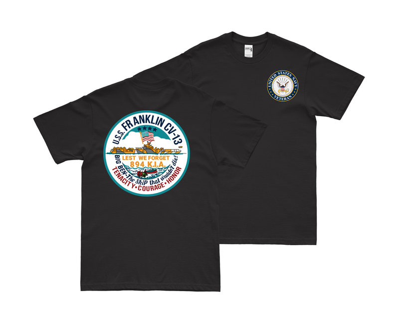 Double-Sided USS Franklin (CV-13) Veteran T-Shirt