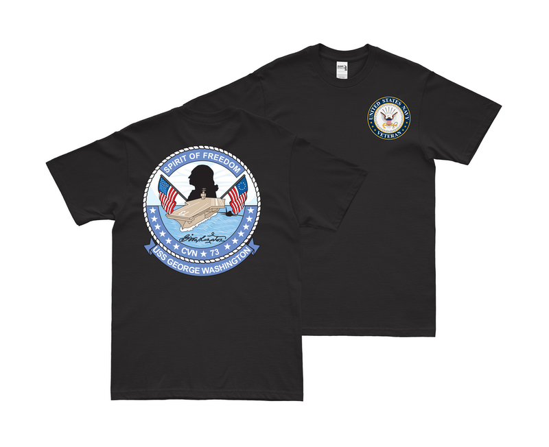Double-Sided USS George Washington (CVN-73) Veteran T-Shirt