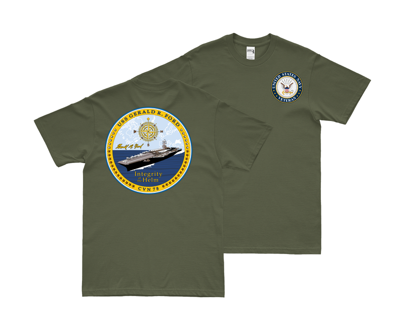 Double-Sided USS Gerald R. Ford (CVN-78) Veteran T-Shirt