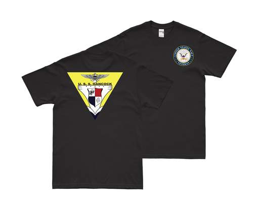 Double-Sided USS Hancock (CV-19) Veteran T-Shirt Tactically Acquired Small Black 