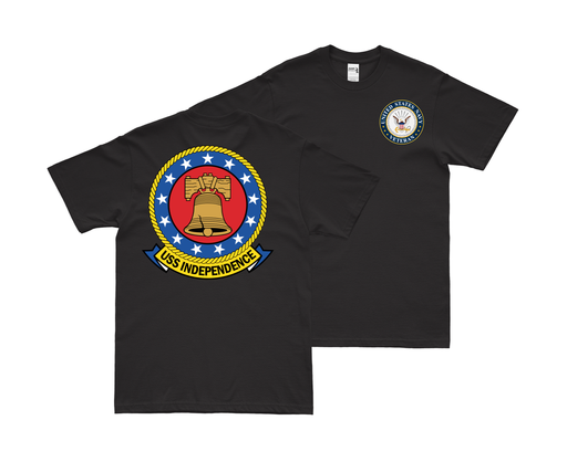 Double-Sided USS Independence (CV-62) Veteran T-Shirt Tactically Acquired Small Black 