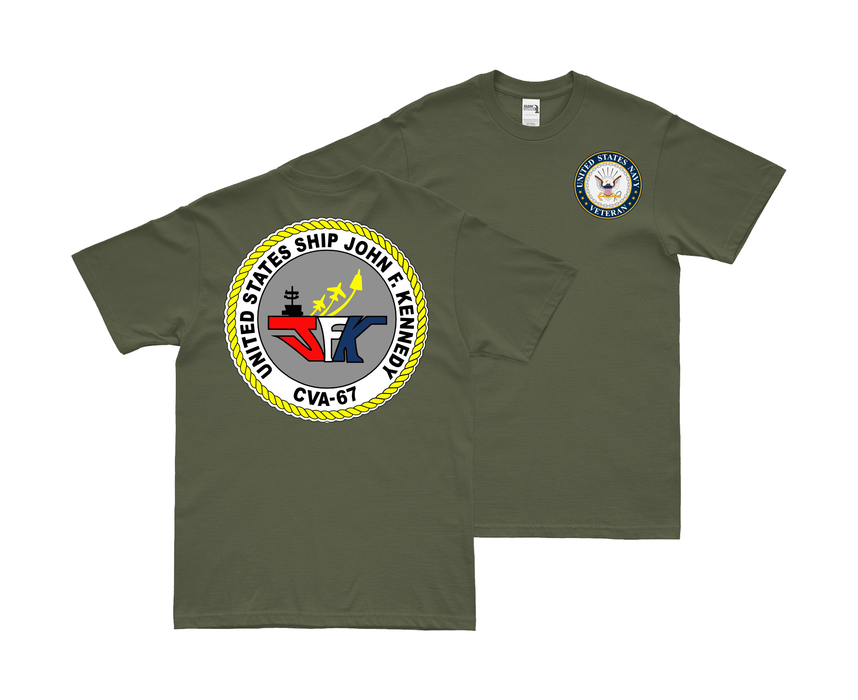 Double-Sided USS John F. Kennedy (CVA-67) Veteran T-Shirt Tactically Acquired   