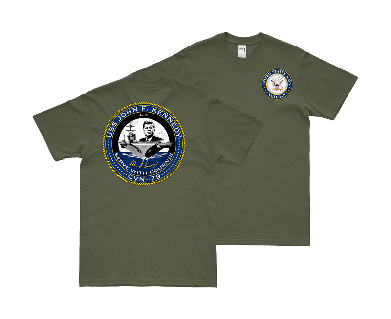 Double-Sided USS John F. Kennedy (CVN-79) Veteran T-Shirt