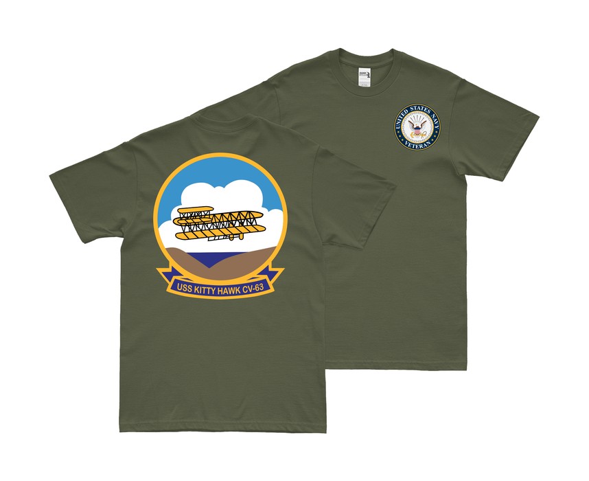 Double-Sided USS Kitty Hawk (CV-63) Veteran T-Shirt Tactically Acquired   