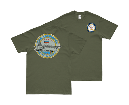 Double-Sided USS Lexington (CV-16) Veteran T-Shirt Tactically Acquired   