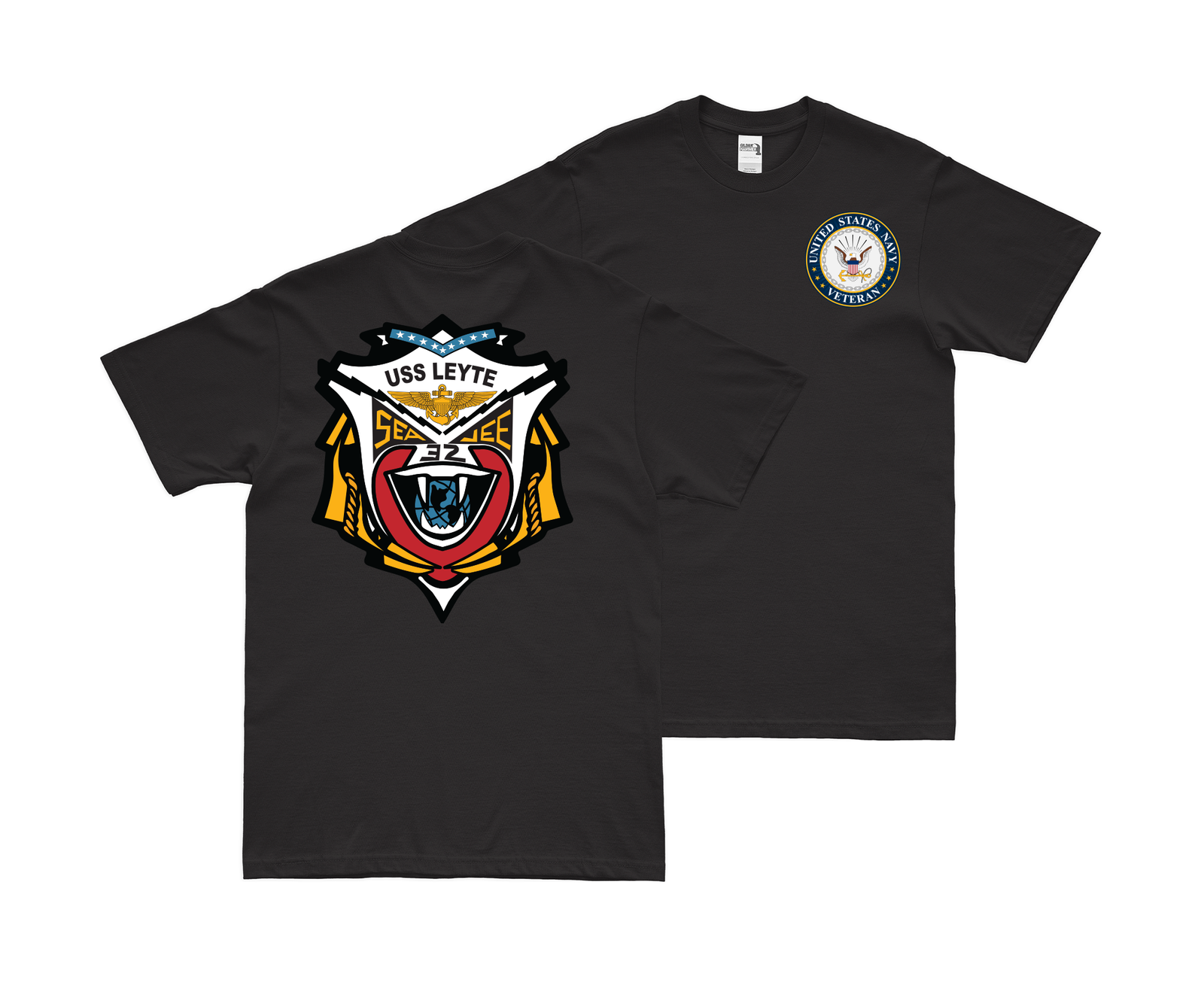 Double-Sided USS Leyte (CV-32) Veteran T-Shirt Tactically Acquired   