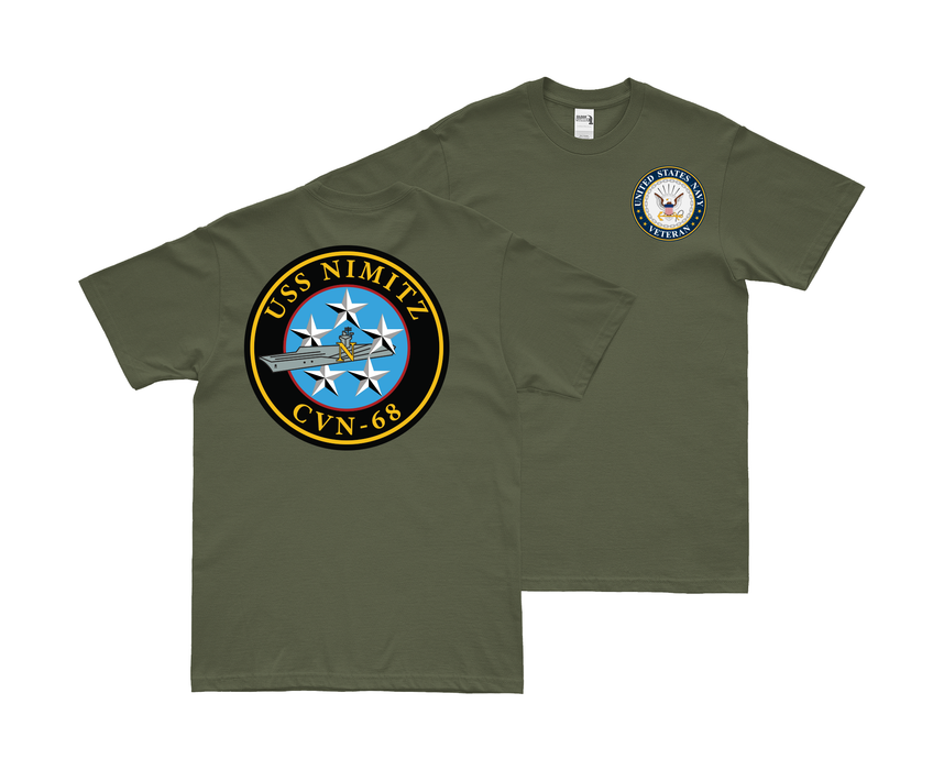 Double-Sided USS Nimitz (CVN-68) Veteran T-Shirt Tactically Acquired   