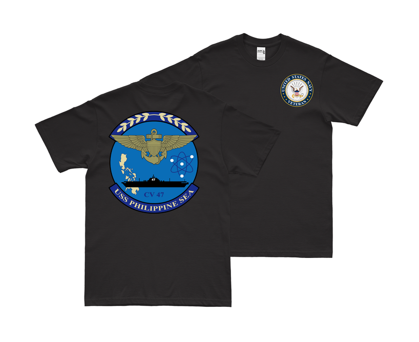 Double-Sided USS Philippine Sea (CV-47) Veteran T-Shirt Tactically Acquired   