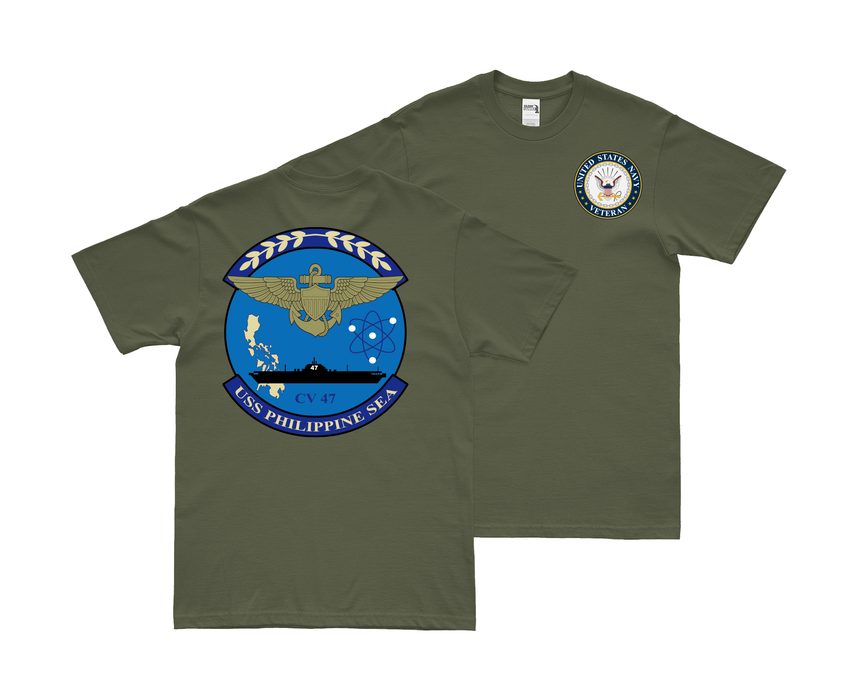 Double-Sided USS Philippine Sea (CV-47) Veteran T-Shirt Tactically Acquired   