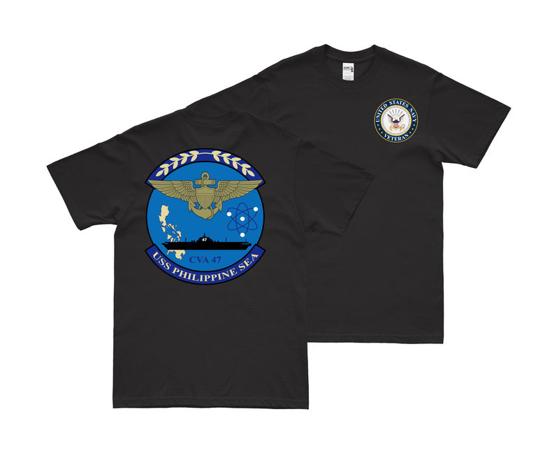 Double-Sided USS Philippine Sea (CVA-47) Veteran T-Shirt