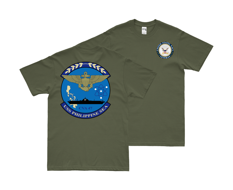 Double-Sided USS Philippine Sea (CVA-47) Veteran T-Shirt