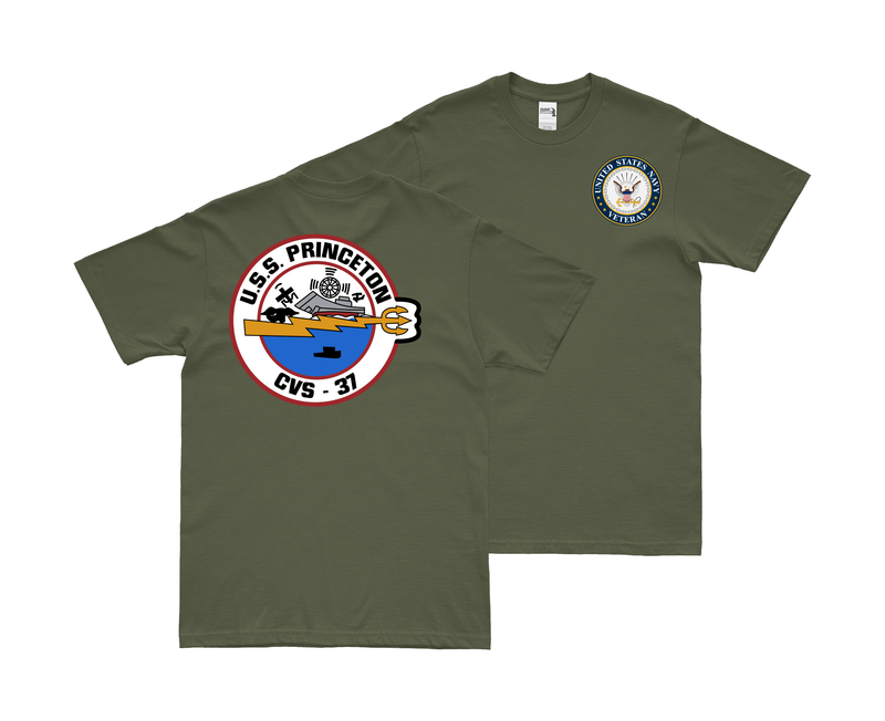 Double-Sided USS Princeton (CVS-37) Veteran T-Shirt