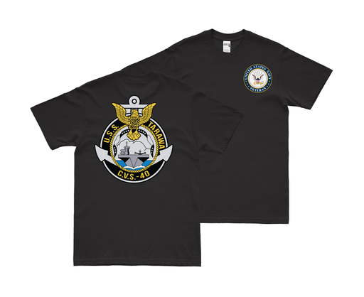 Double-Sided USS Tarawa (CVS-40) Veteran T-Shirt Tactically Acquired Small Black 