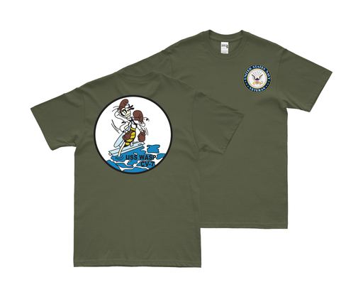 Double-Sided USS Wasp (CV-7) Veteran T-Shirt Tactically Acquired Small Military Green 