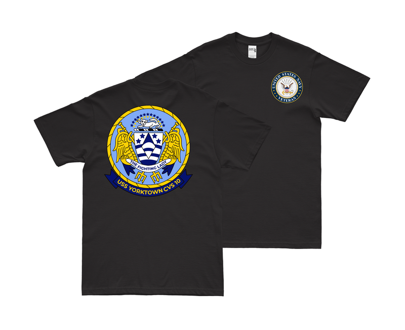 Double-Sided USS Yorktown (CVS-10) Veteran T-Shirt