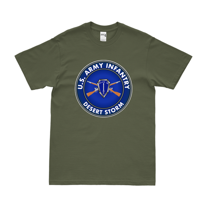 U.S. Army Infantry Desert Storm Veteran T-Shirt Tactically Acquired Military Green Small 