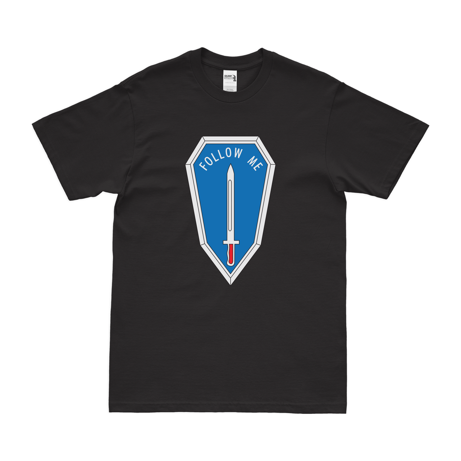 U.S. Army Infantry Follow Me Motto Emblem T-Shirt Tactically Acquired Black Small 