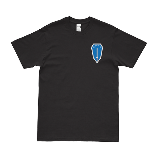 U.S. Army Infantry Follow Me Left Chest Motto Emblem T-Shirt Tactically Acquired Black Small 
