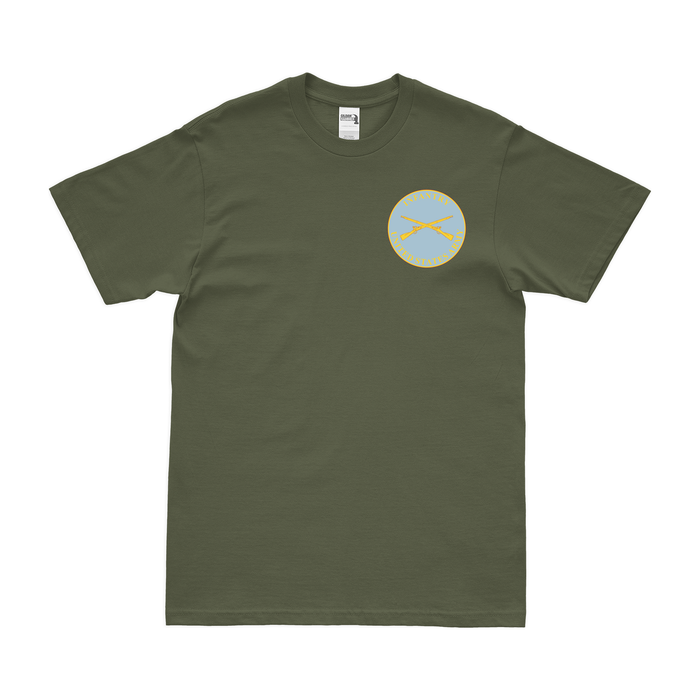 U.S. Army Infantry Branch Left Chest Plaque Emblem T-Shirt Tactically Acquired Military Green Small 